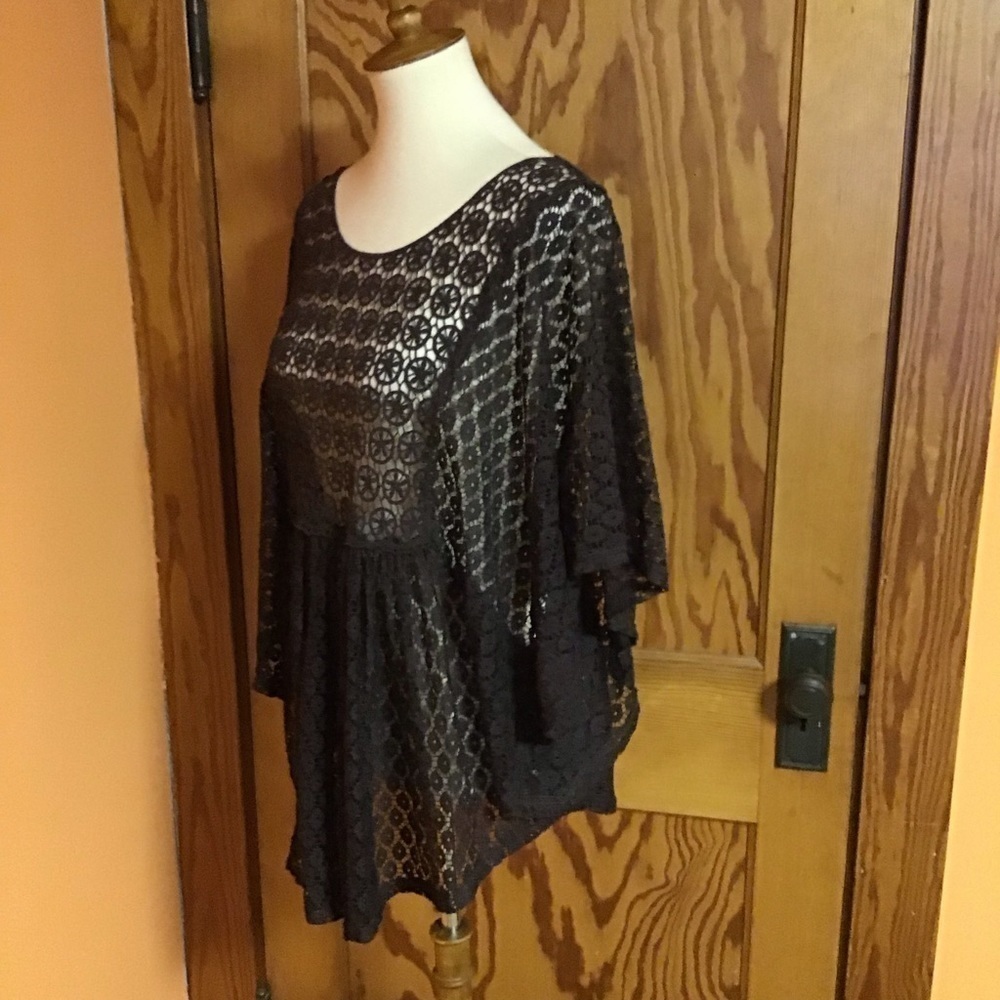 Brown lace boho hippie chic cover up - Picture 9 of 10